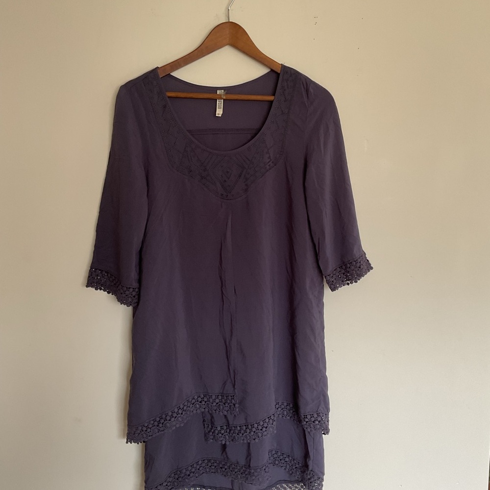 Monoreno Blue Tunic with Asymmetrical Front